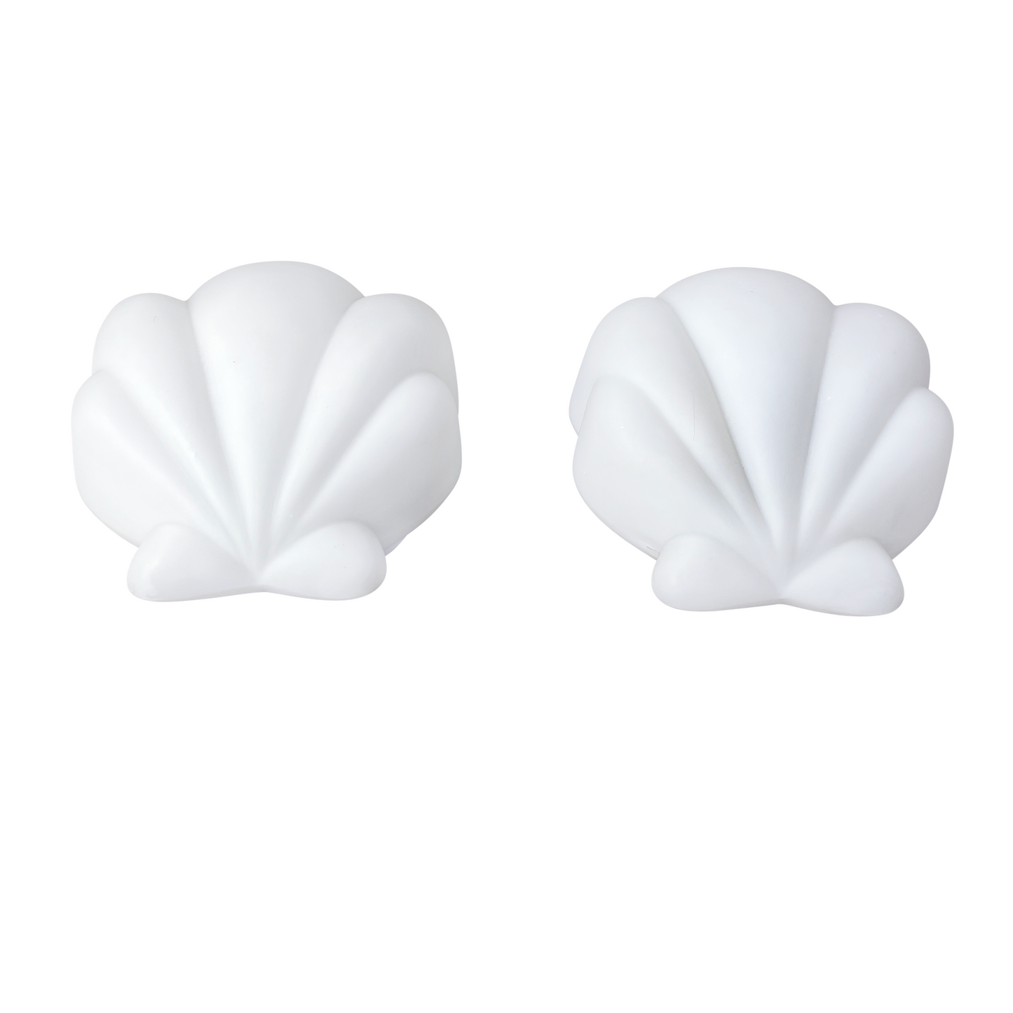 A Pair of Vintage Opaline Glass Shell Sconces