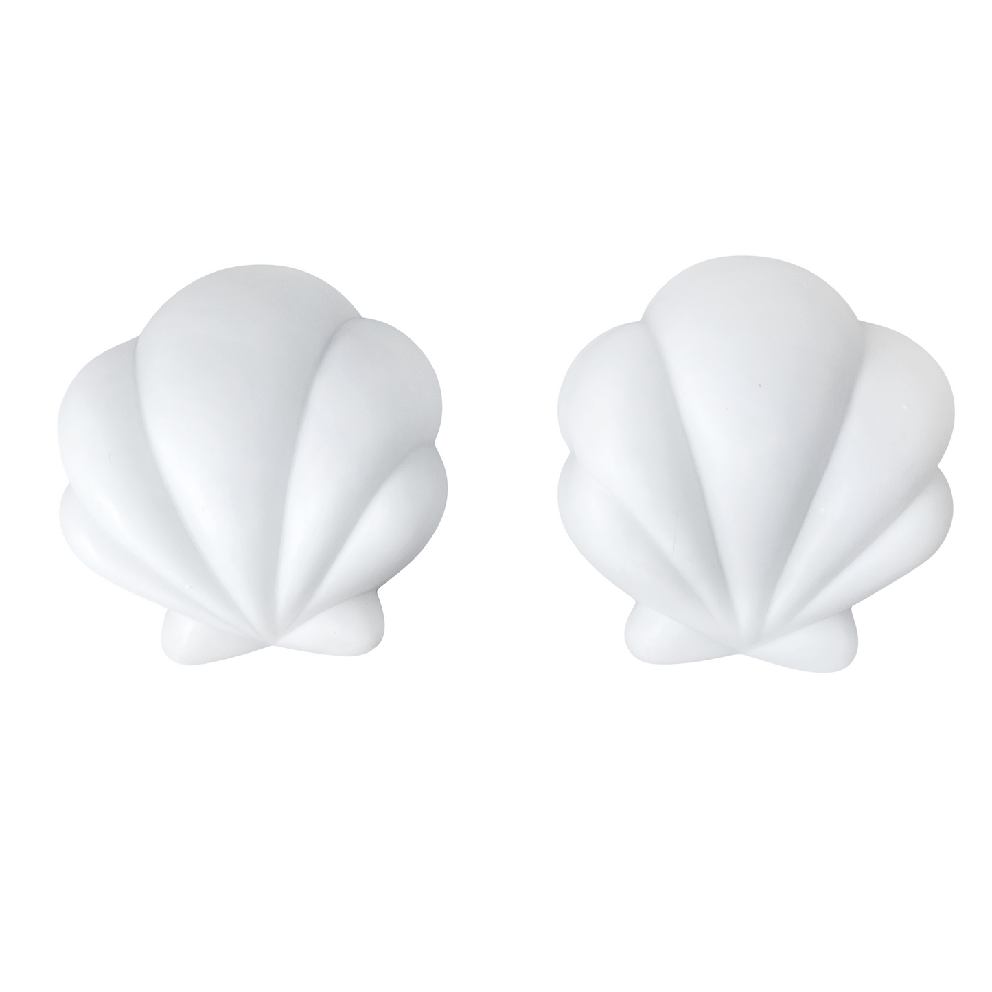 A Pair of Vintage Opaline Glass Shell Sconces