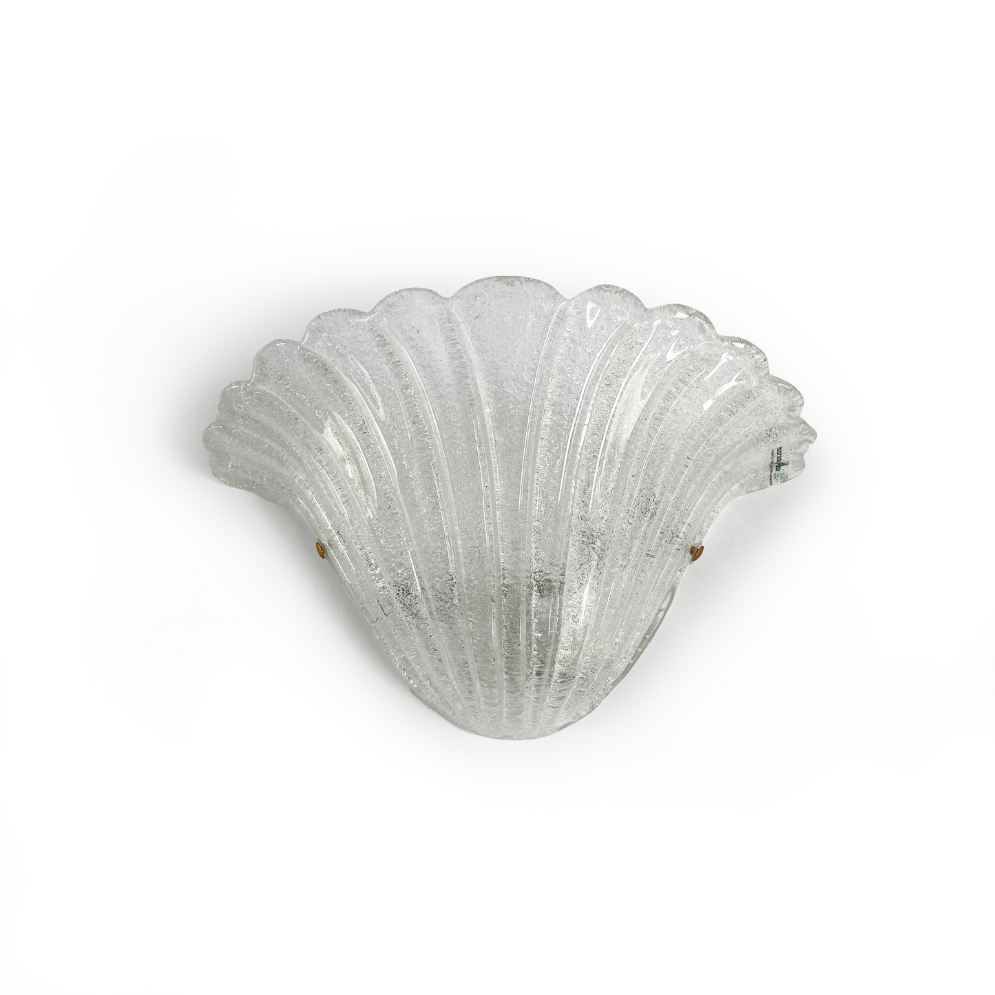 Pair of Vintage Murano Crystal Dew Shell Shaped Sconces