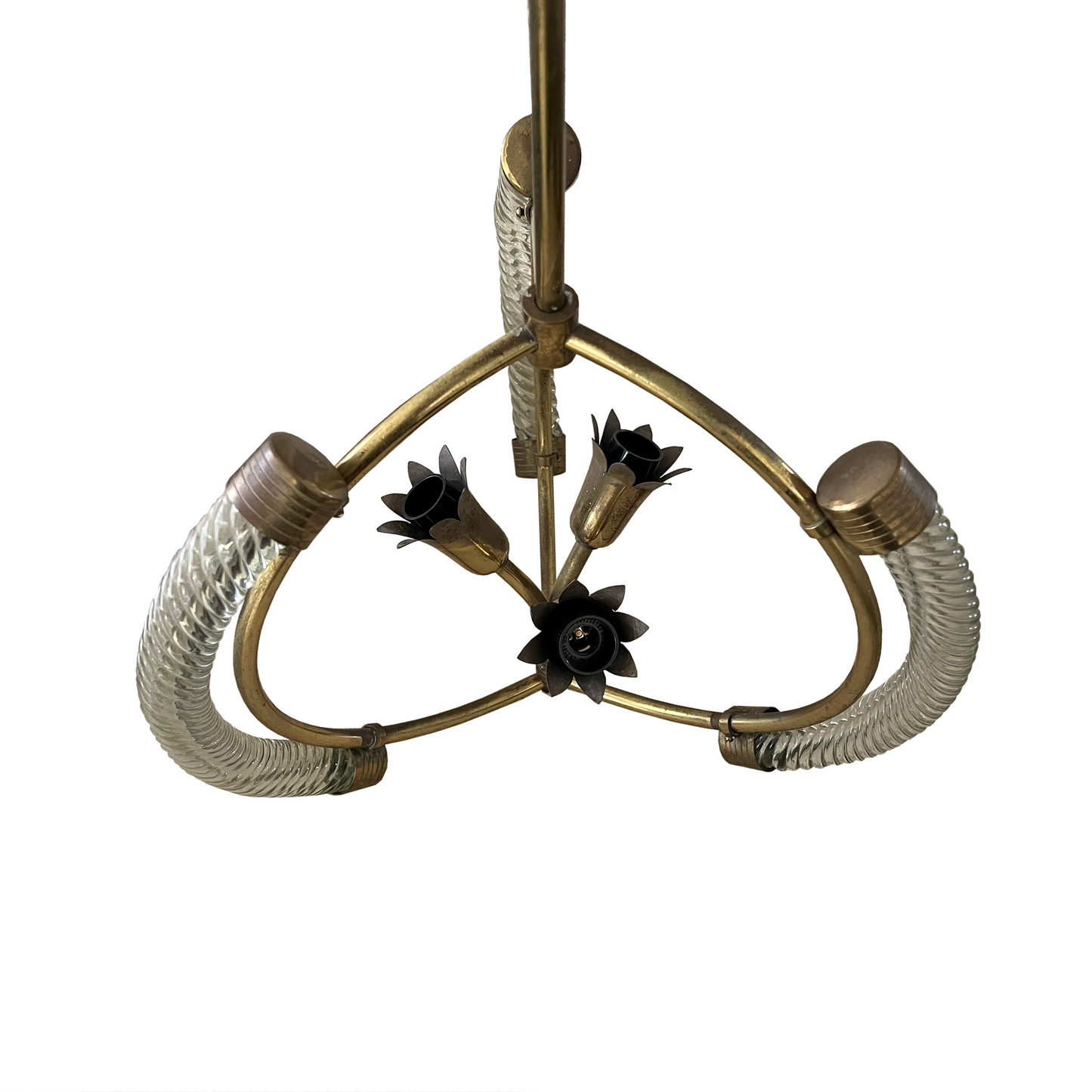 Vintage Barovier Toso Art Deco Flower Pendant Light - close up