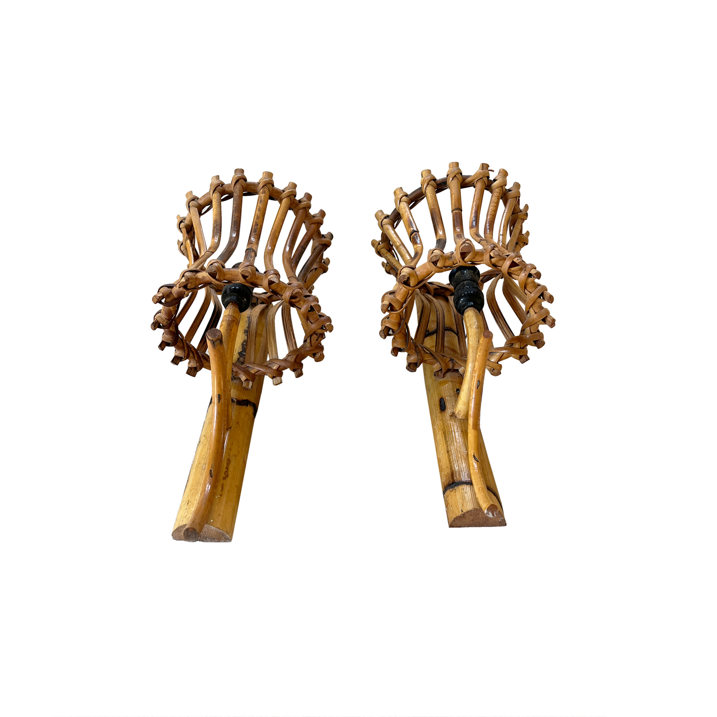 Italian Lantern Bamboo Wall Lights - 3 Available