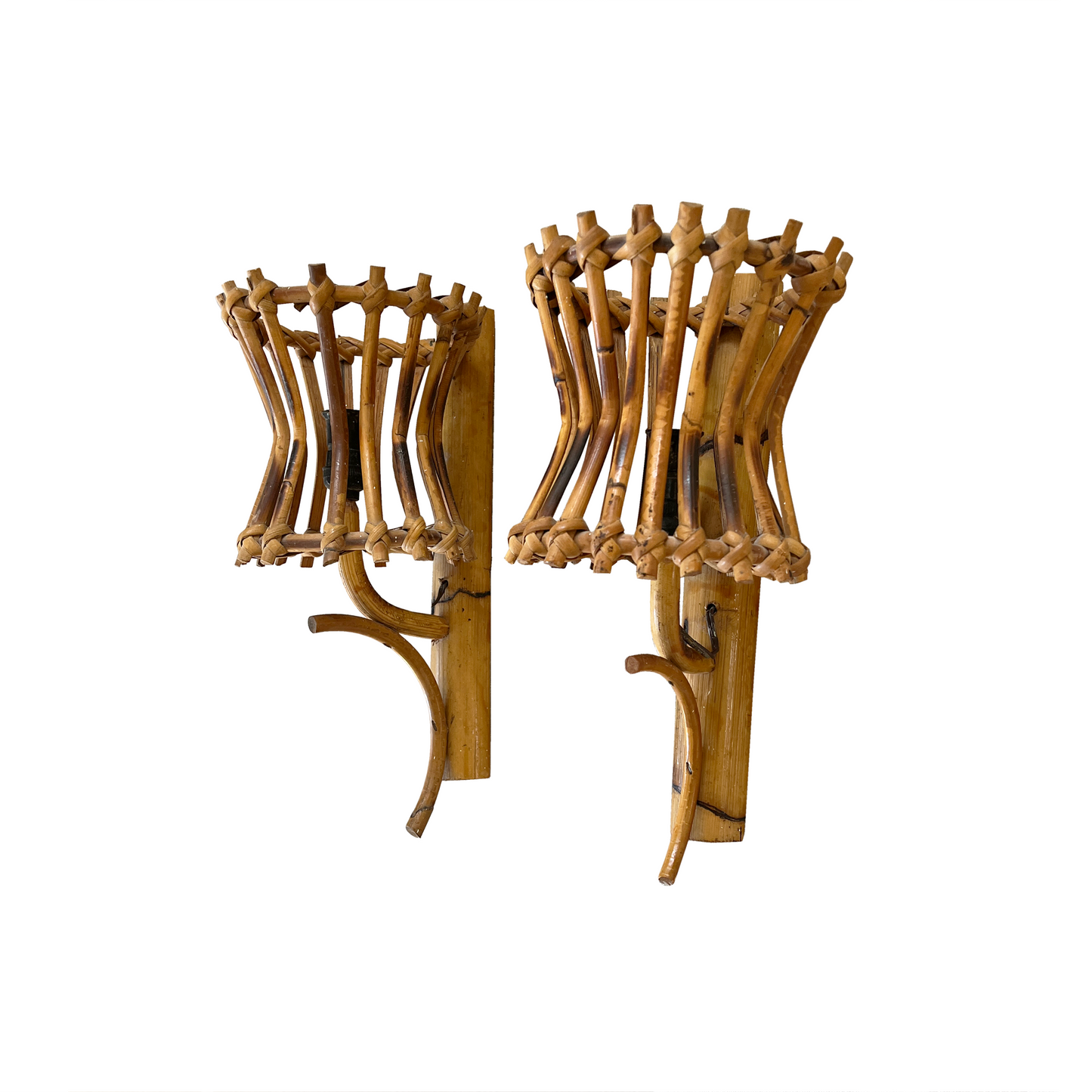 Italian Lantern Bamboo Wall Lights - 3 Available