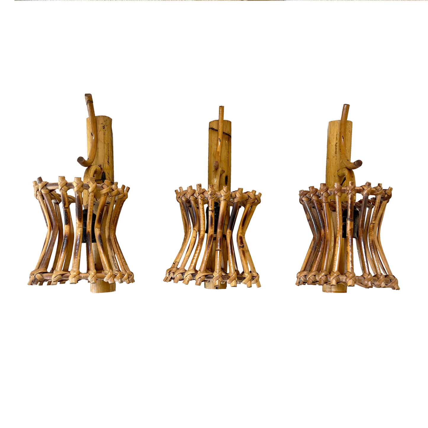 Italian Lantern Bamboo Wall Lights - 3 Available