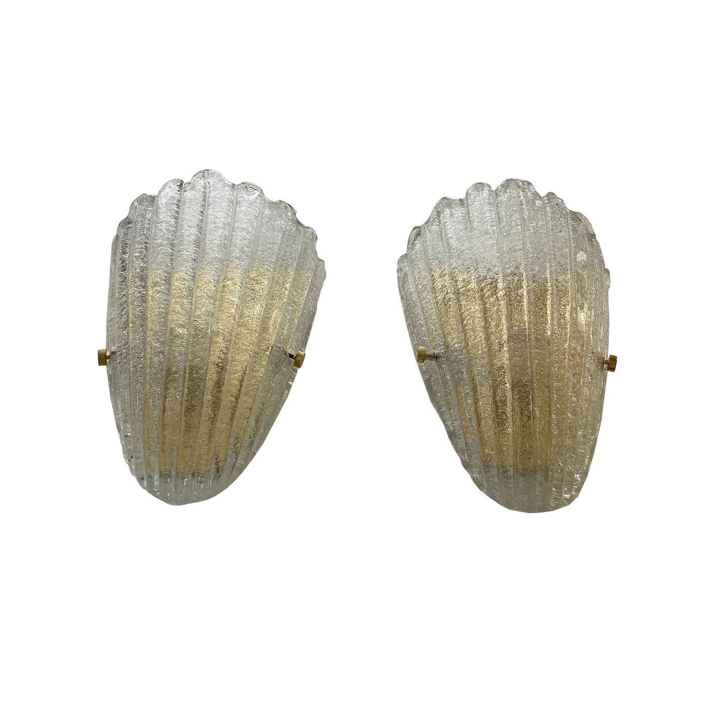 Pair of Classic Murano Graniglia Shield Sconces
