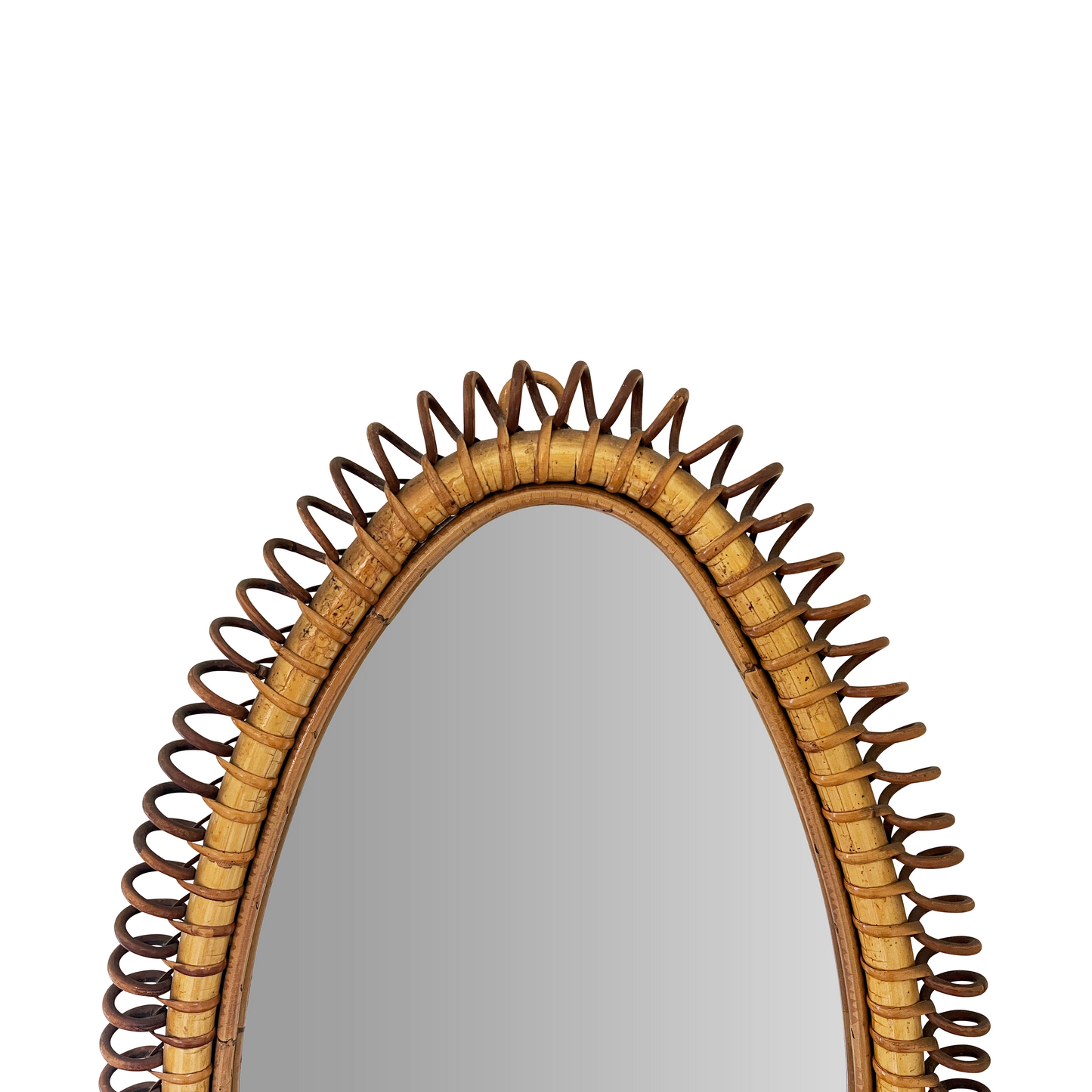 Large Bamboo and Rattan Coiled Mirror