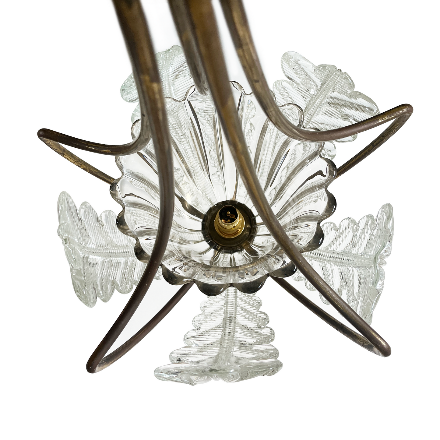 Barovier Toso 1930's Basket Leaf Chandelier