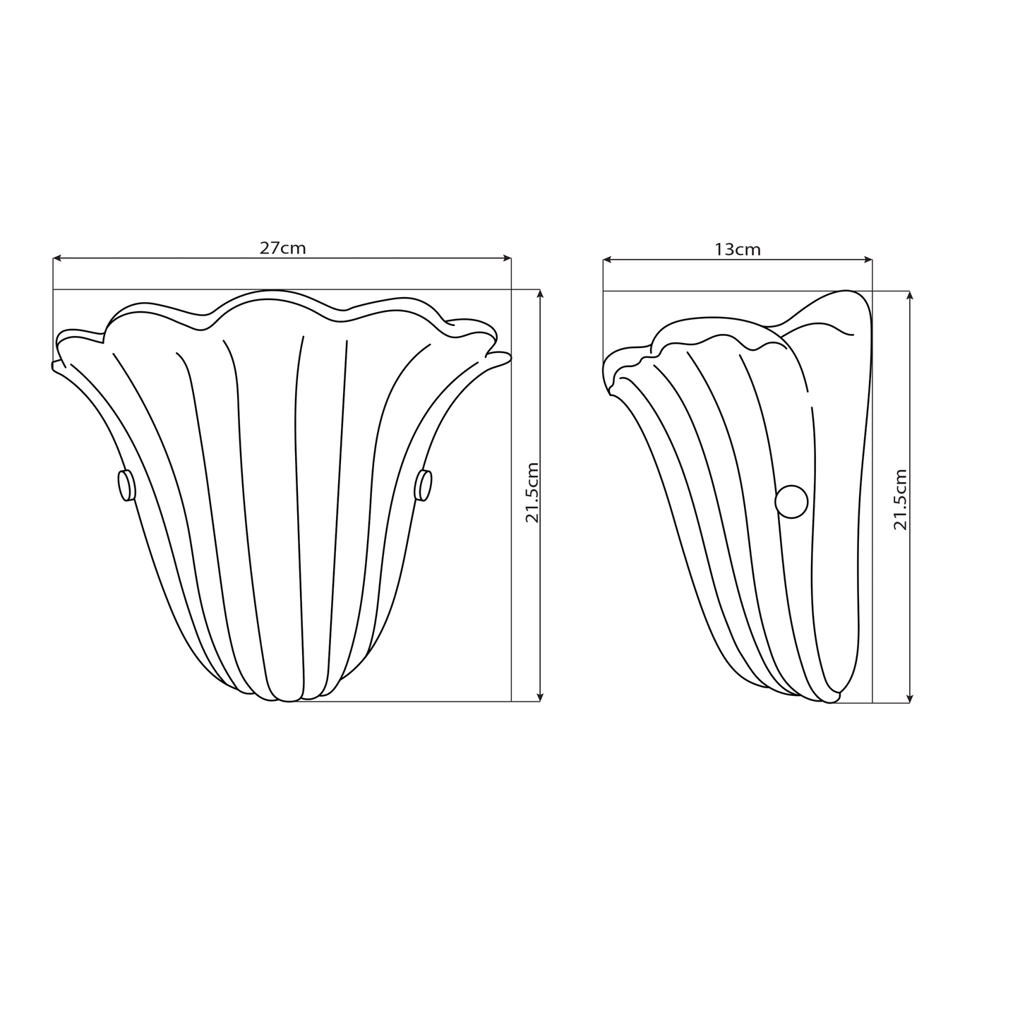 Pair of Vintage Ribbed Murano Wall Sconces with Scalloped Edging - view 6