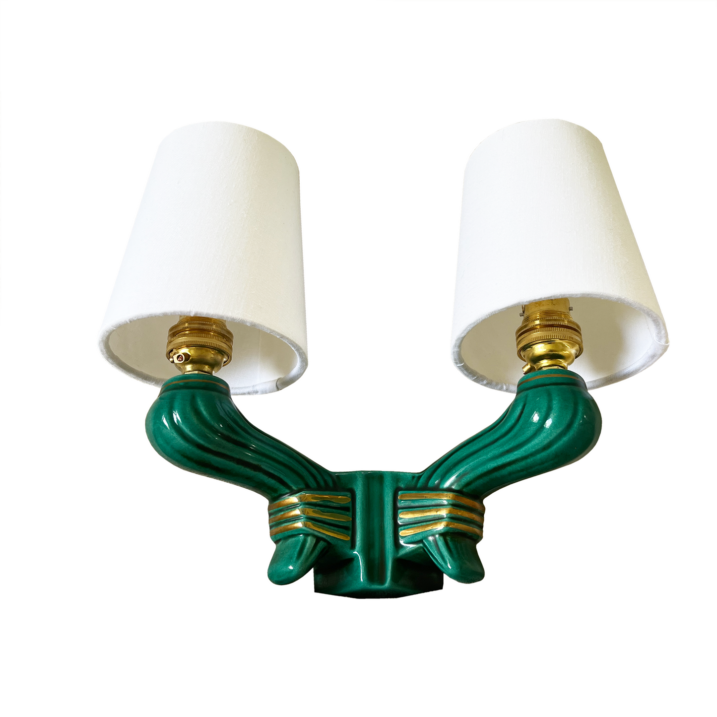 Pair of French Art Deco Twin Arm Wall Lamps
