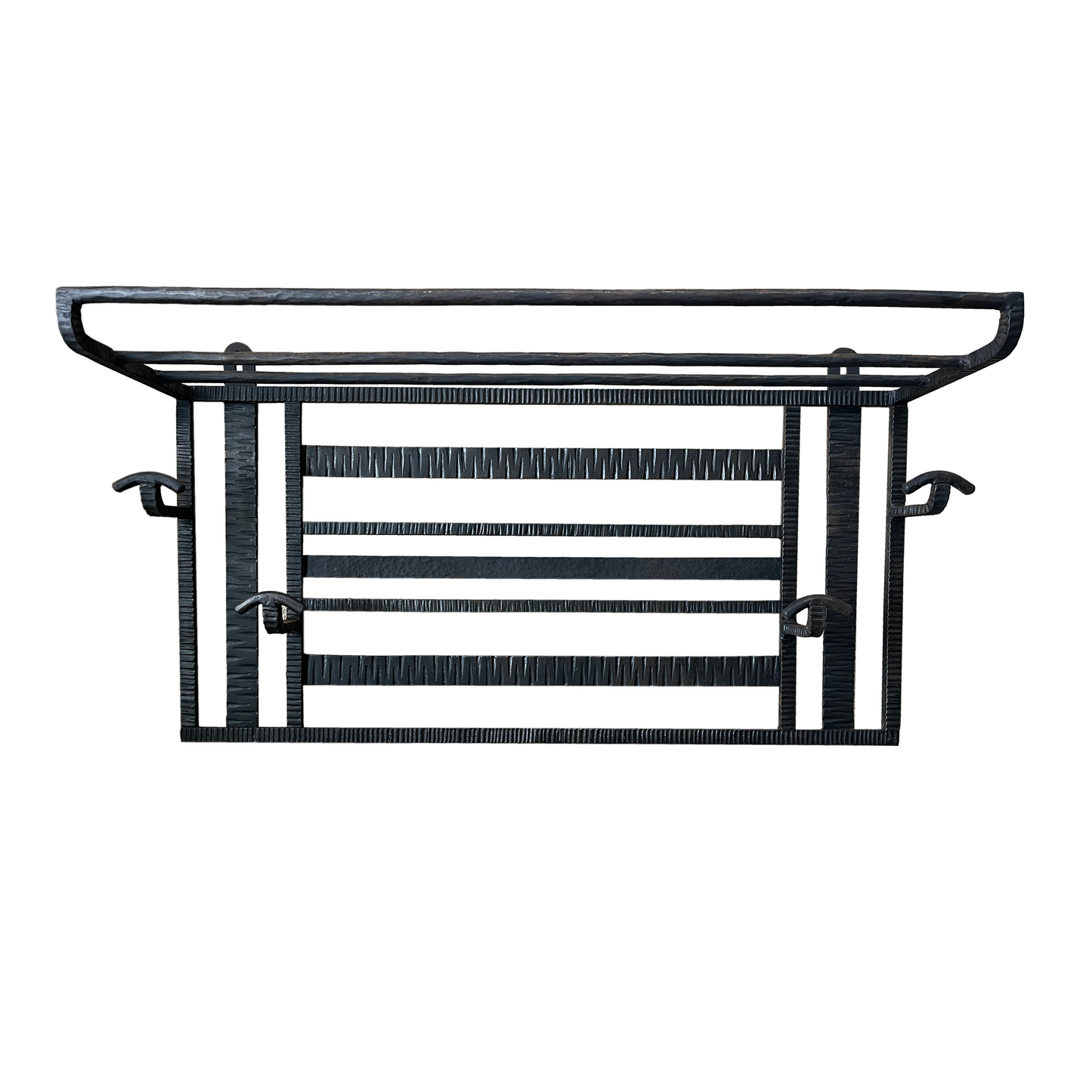 Art Deco Wrought Iron Hand-Chased Coat Rack