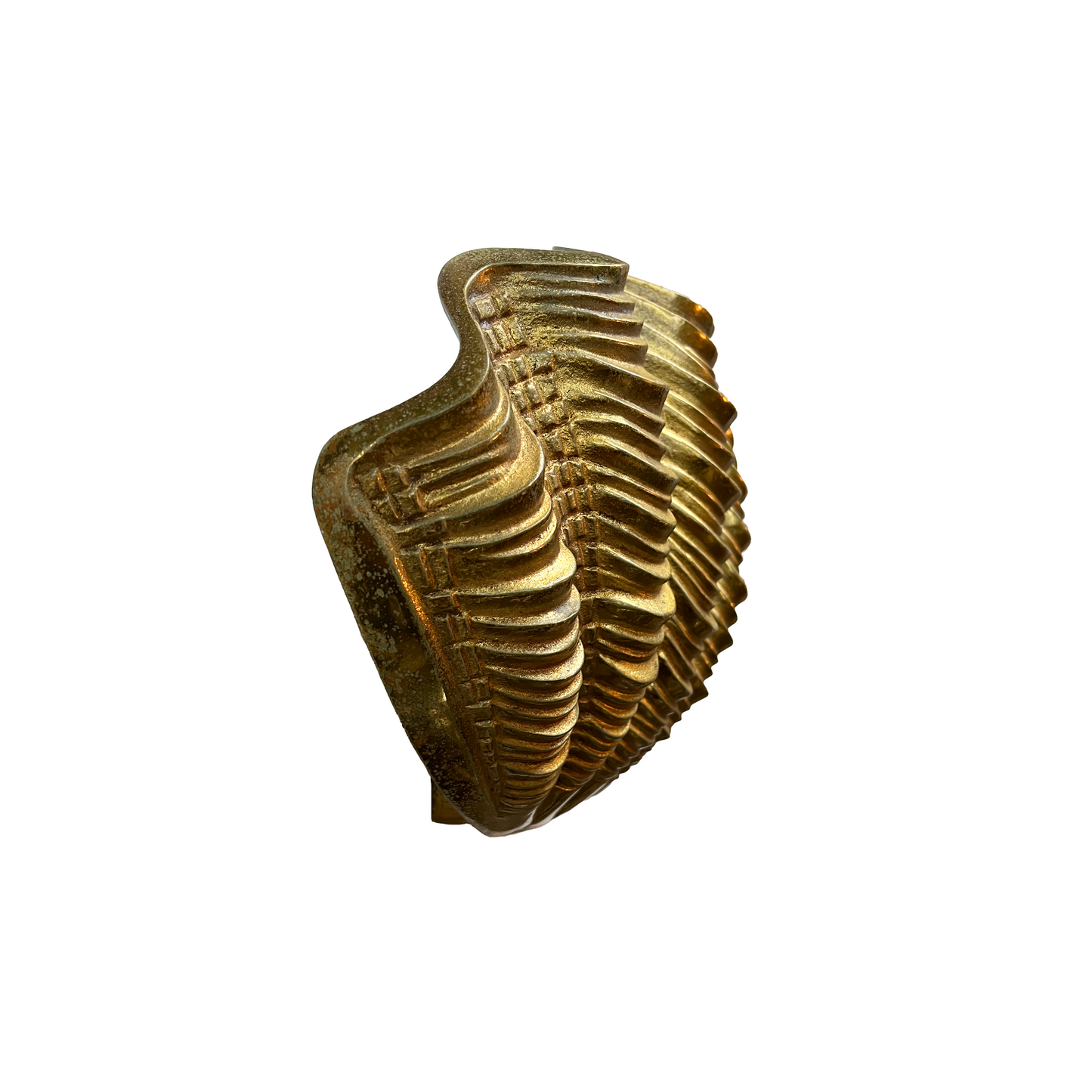 Pair of Vintage Bronze Art Deco Clam Sconces - additional view