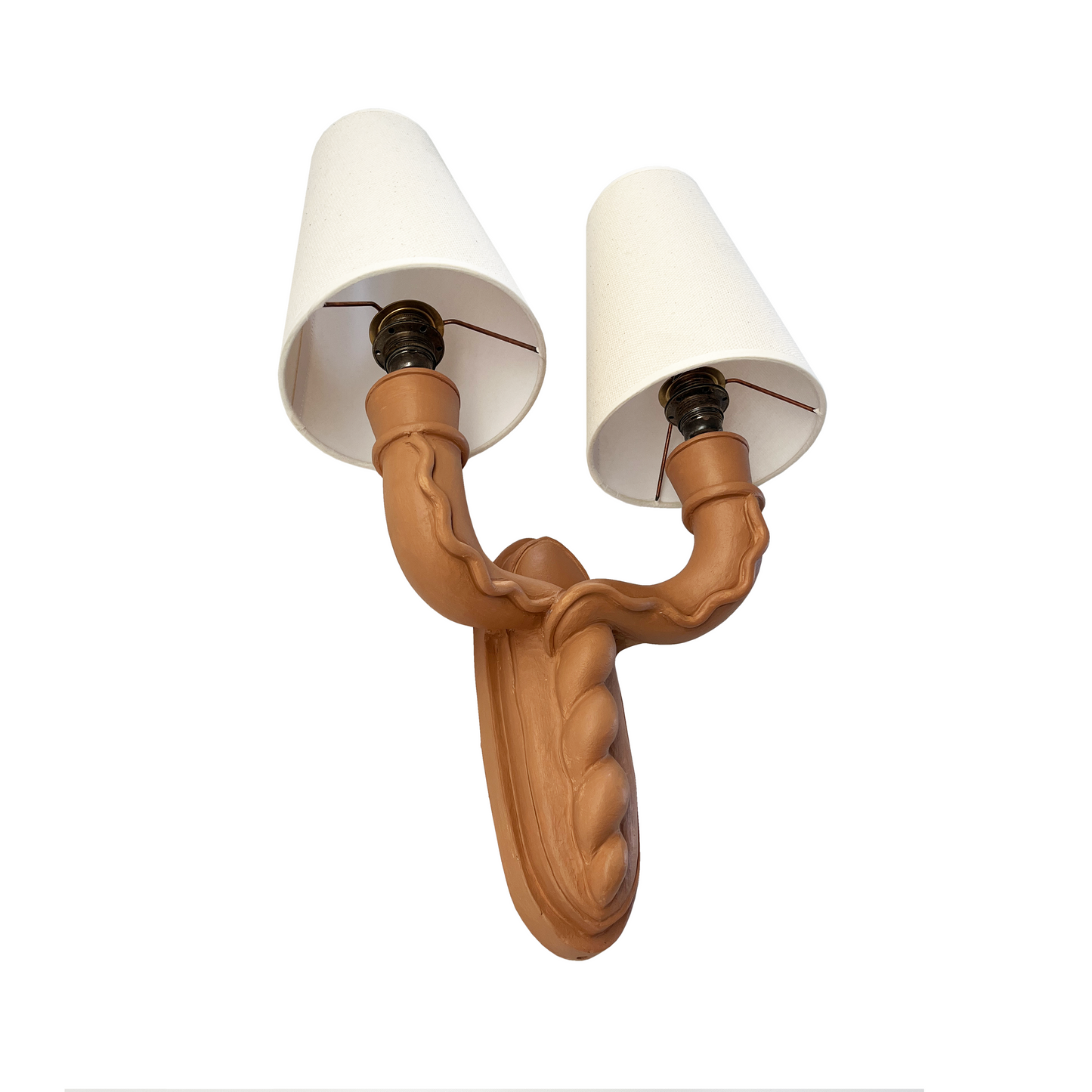 French Clay Twin Arm Wall Sconce