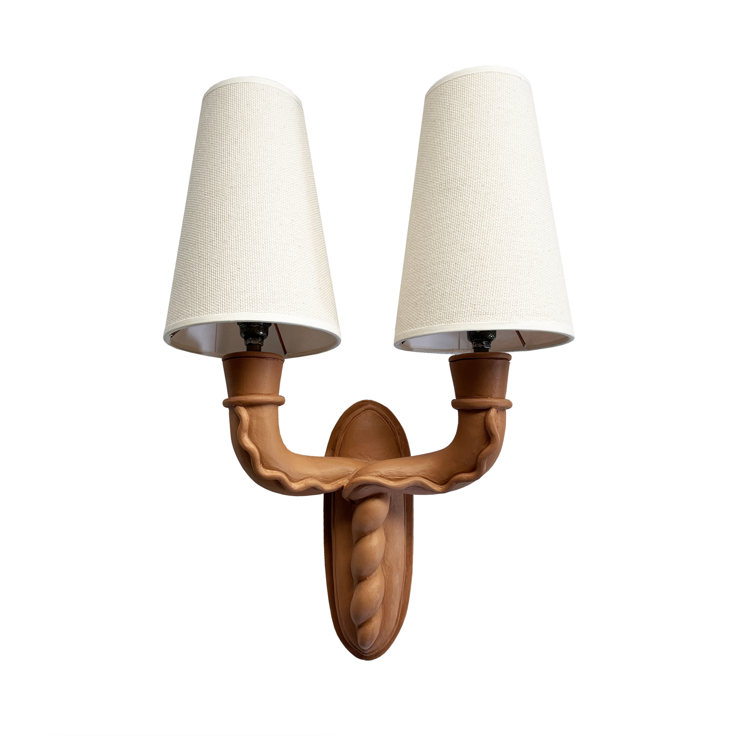 French Clay Twin Arm Wall Sconce