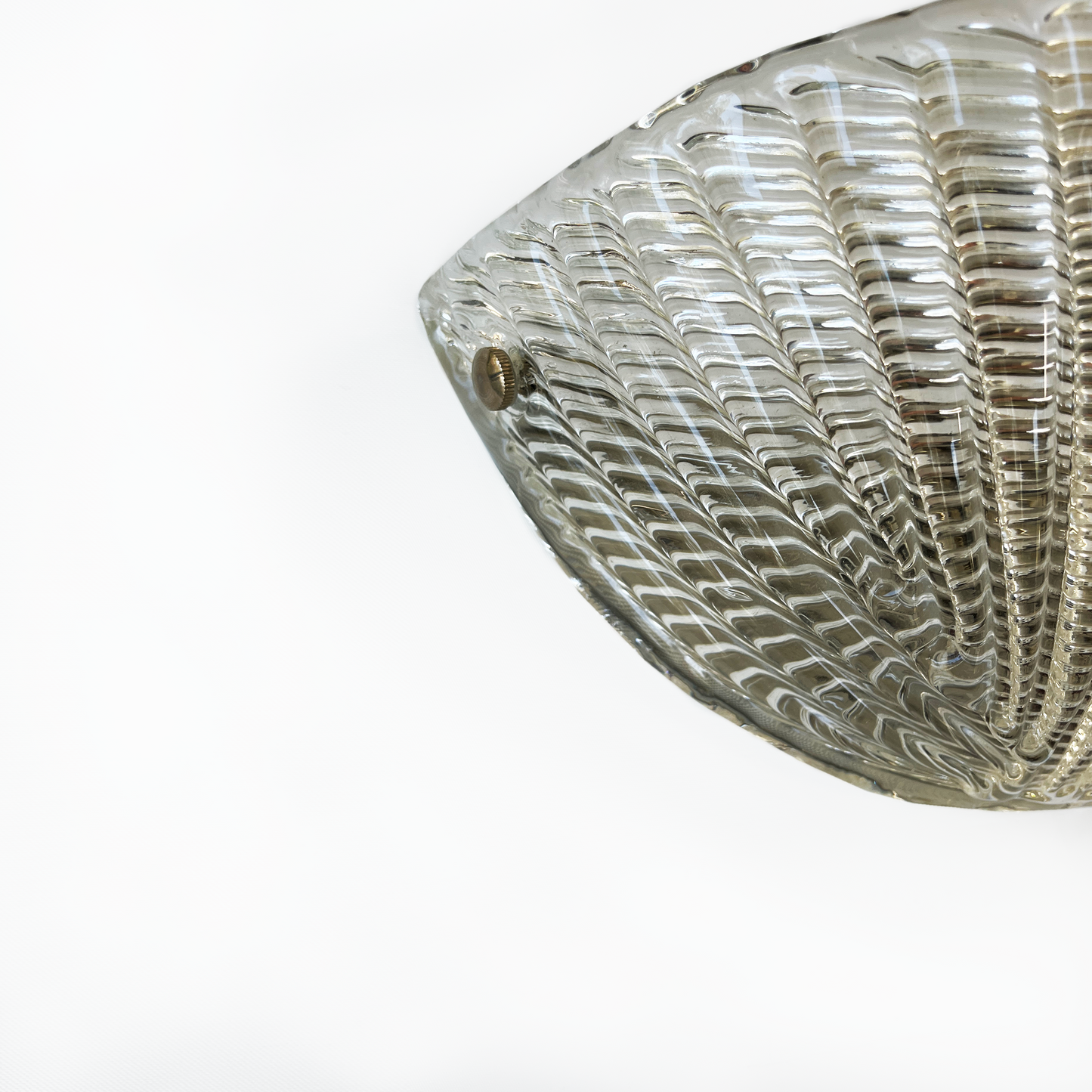 Pair of Vintage Half Moon Pressed Glass Wall Lights by Italamp - close up