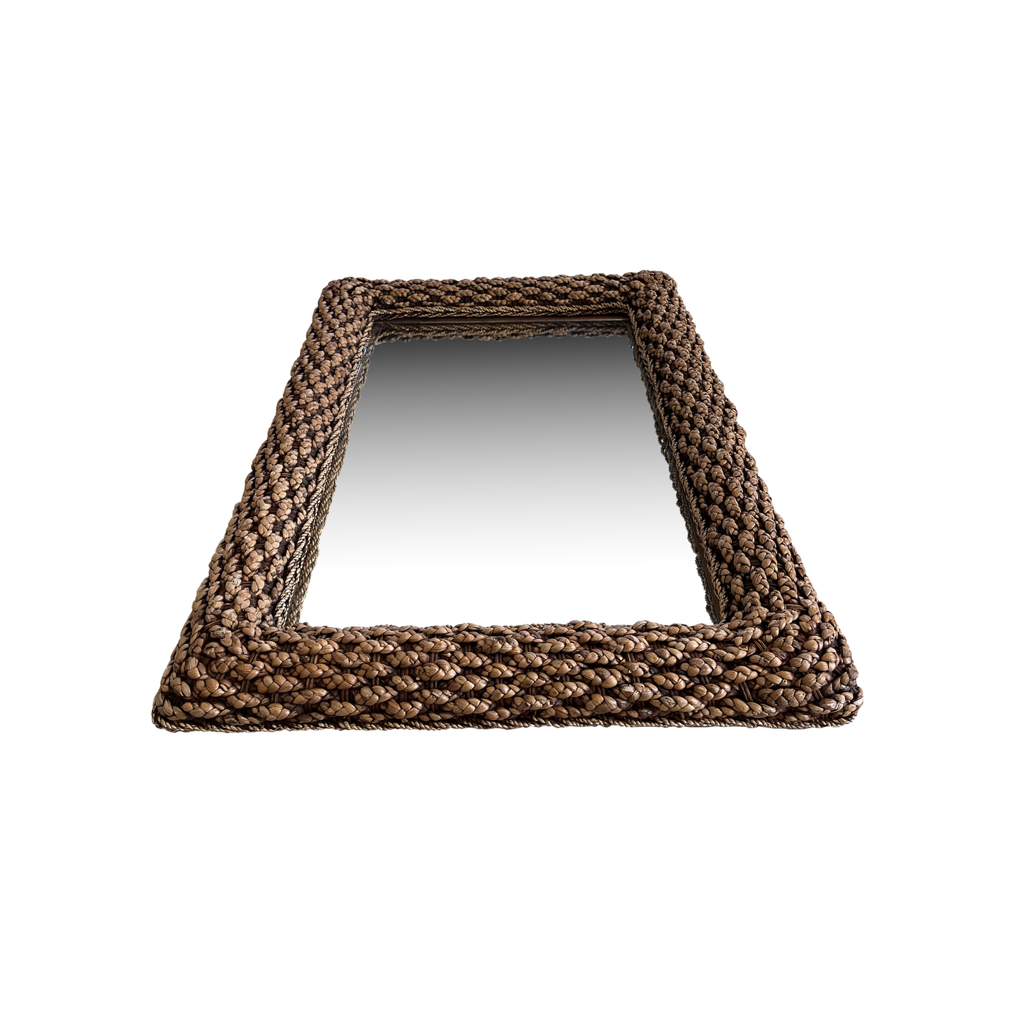 Vintage Water Hyacinth Braided Mirror