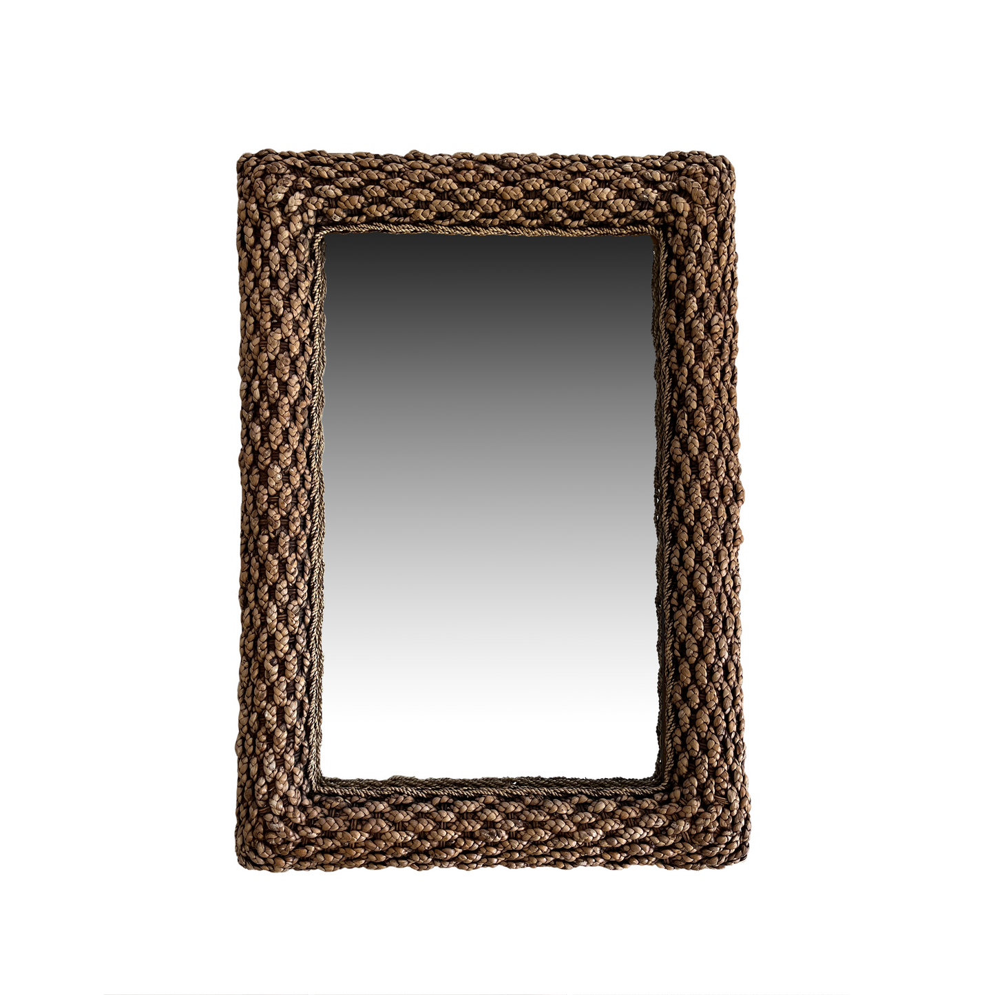 Vintage Water Hyacinth Braided Mirror