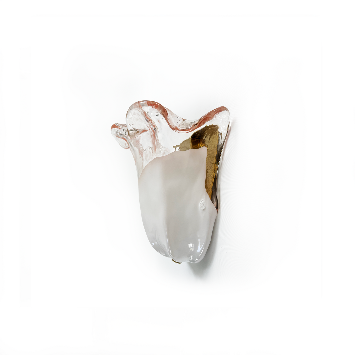 Vintage Tulip Shaped Pink and White Murano Glass Sconce by La Murrina - 1 Available