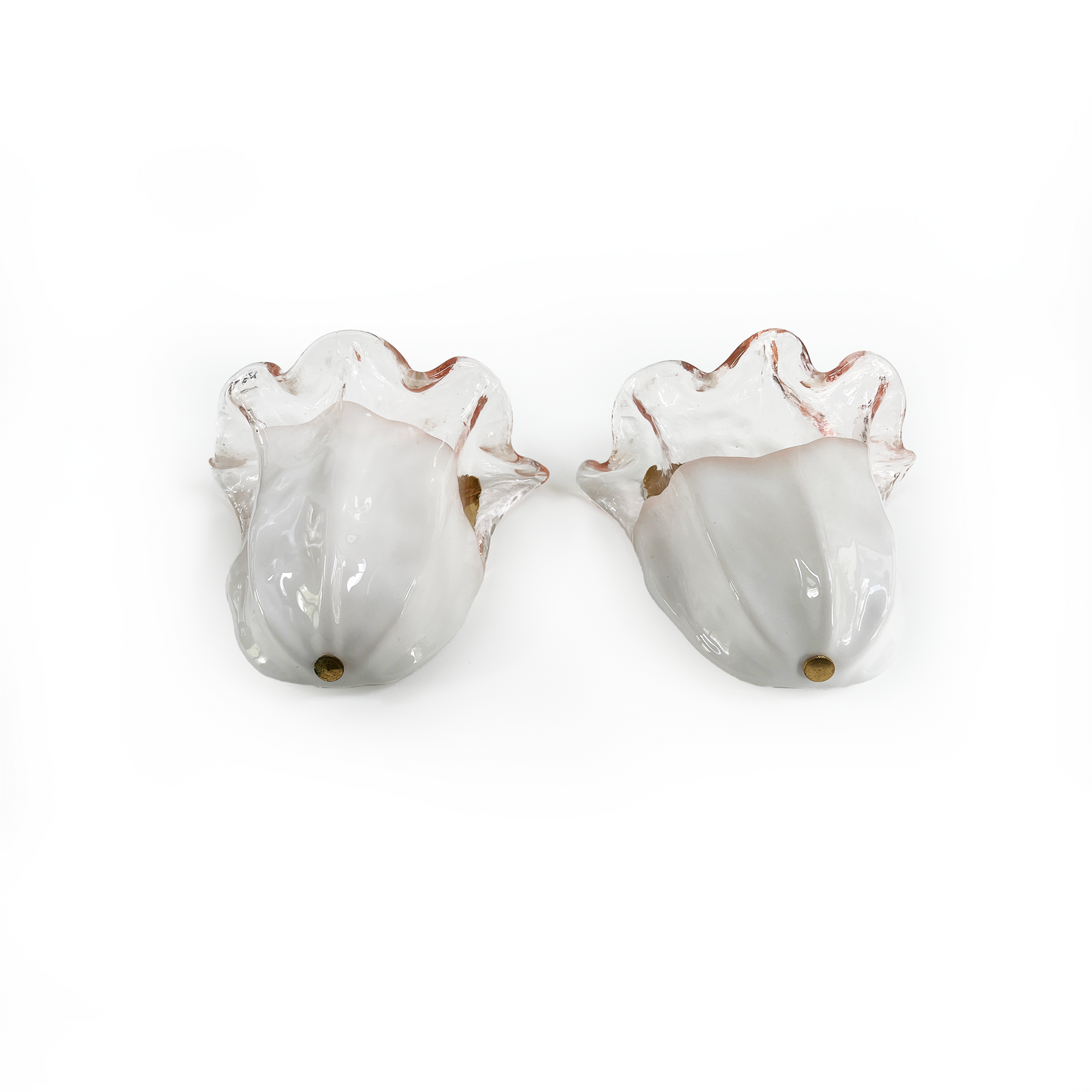 Vintage Tulip Shaped Pink and White Murano Glass Sconce by La Murrina - 1 Available