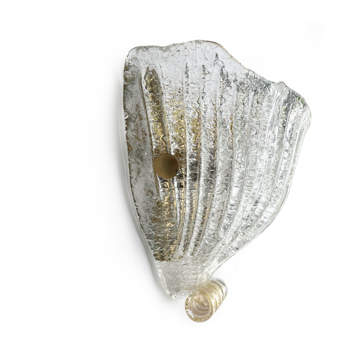 Vintage Clam Shaped Murano Glass Sconce - close up