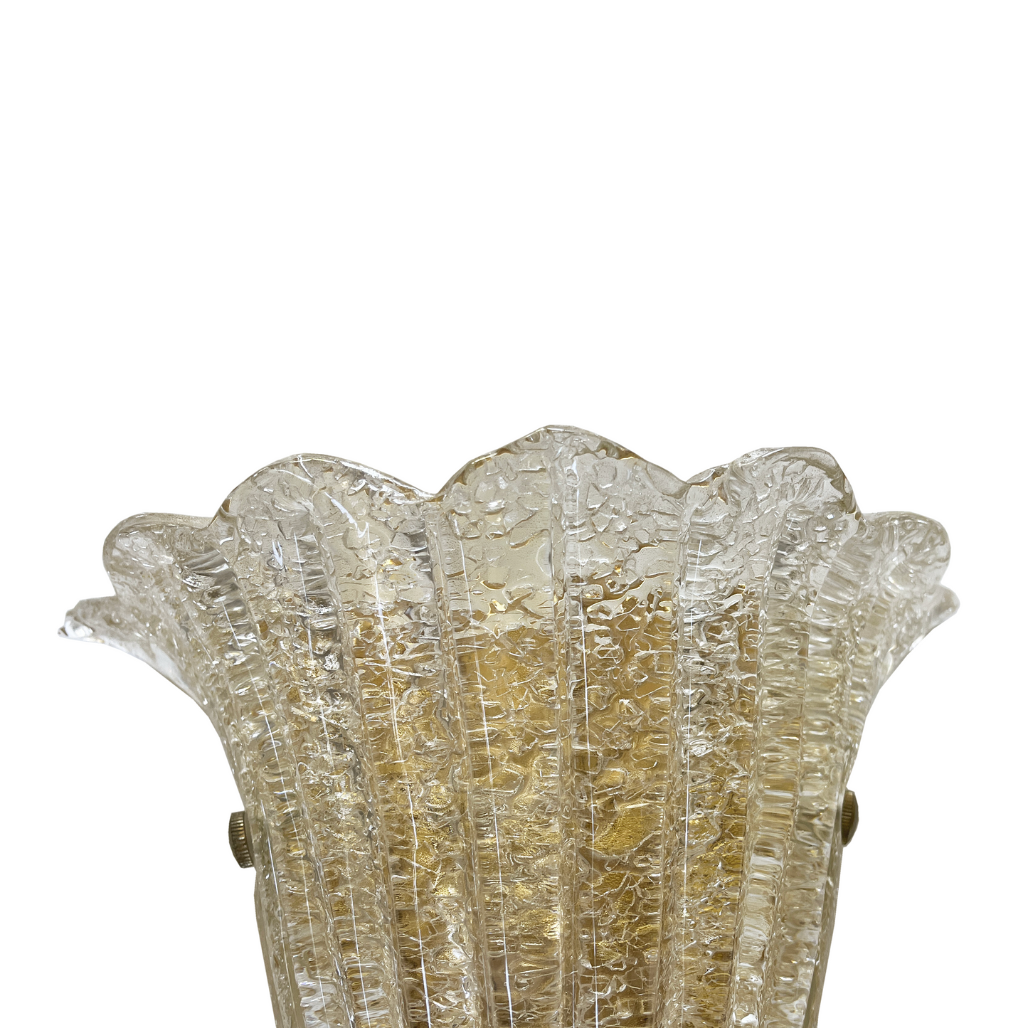 Pair of Murano Graniglia Glass Scalloped Sconces - view 6