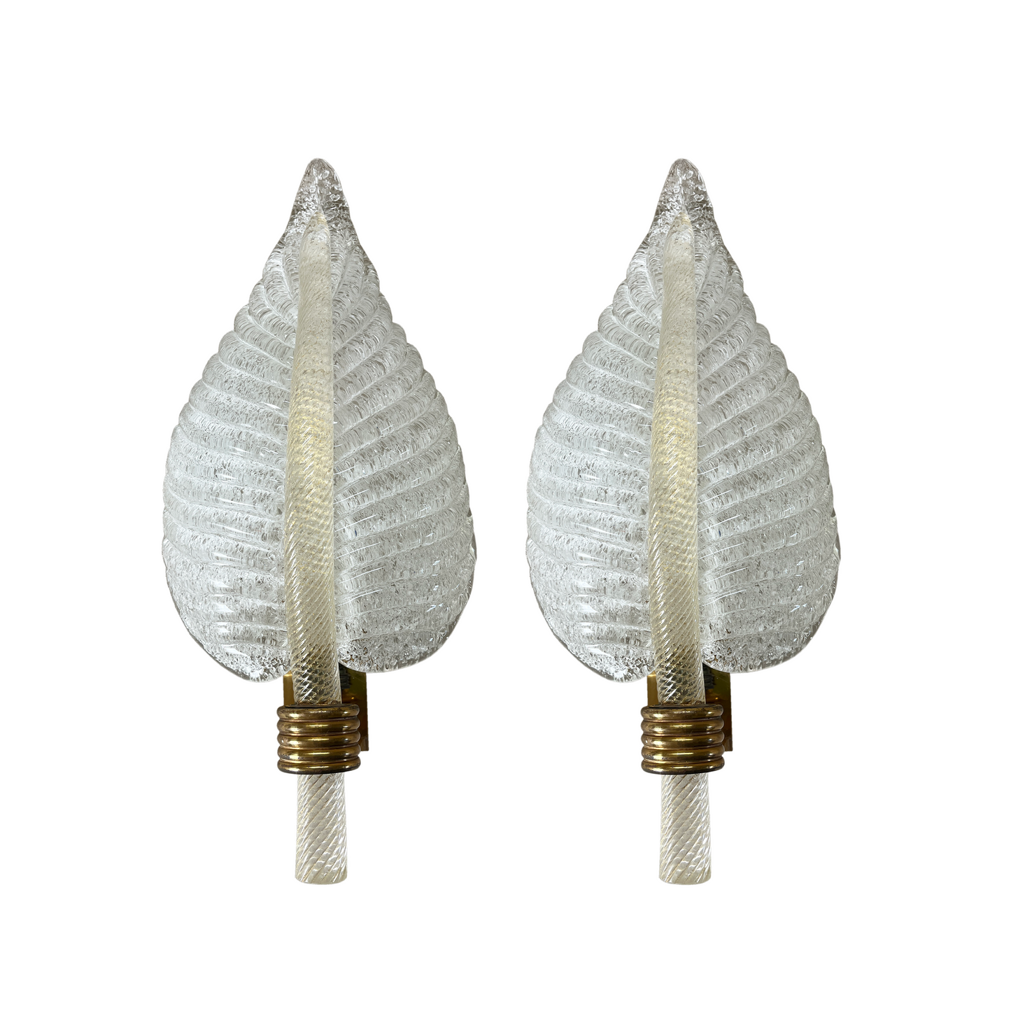 Pair of Leaf Barovier Toso Wall Lights