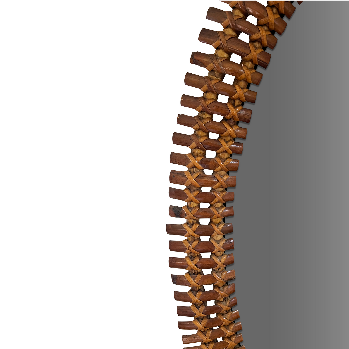 Large Bamboo Flat Sticks Mirror by Olaf Von Bohr for Bonacina