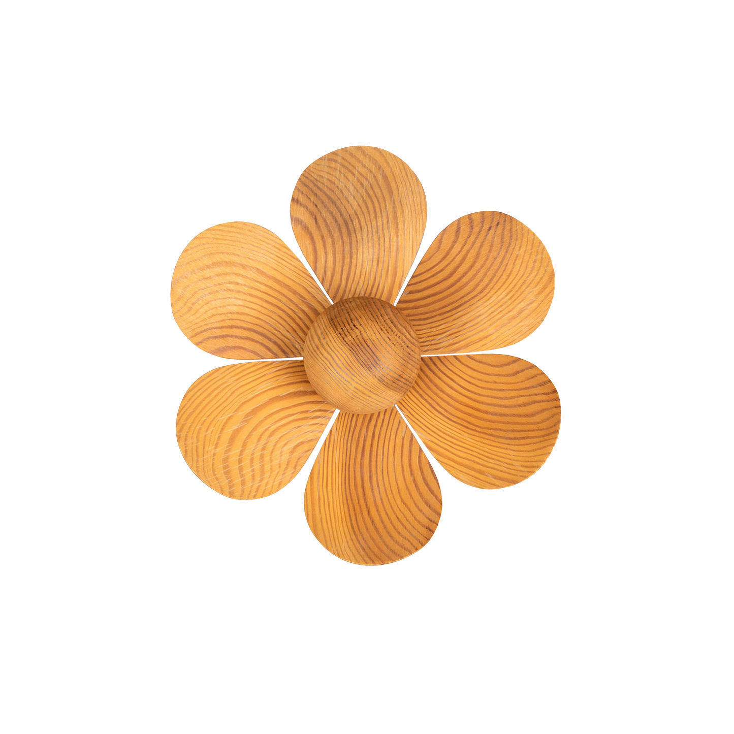 Vintage Swedish Flower Wall Light in Pine