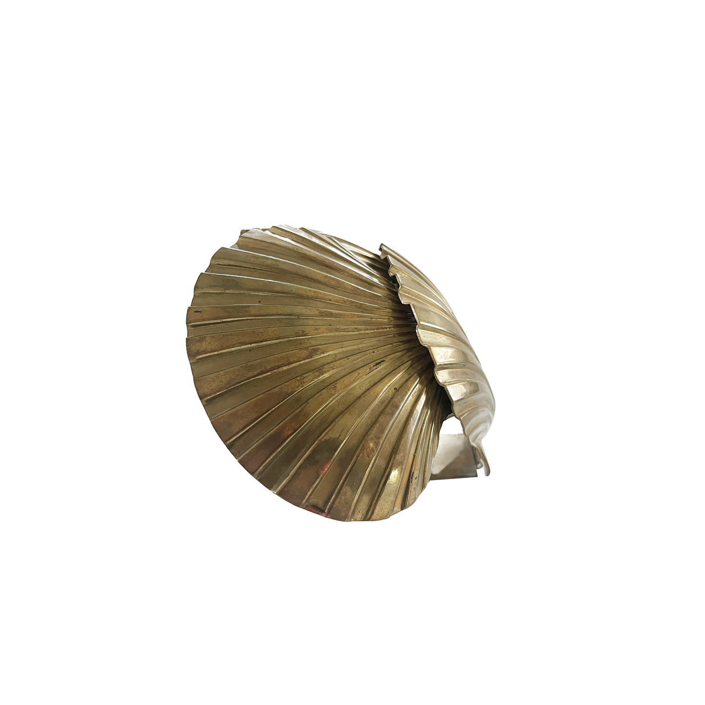 Pair of Vintage Brass Scallop Sconces - additional view