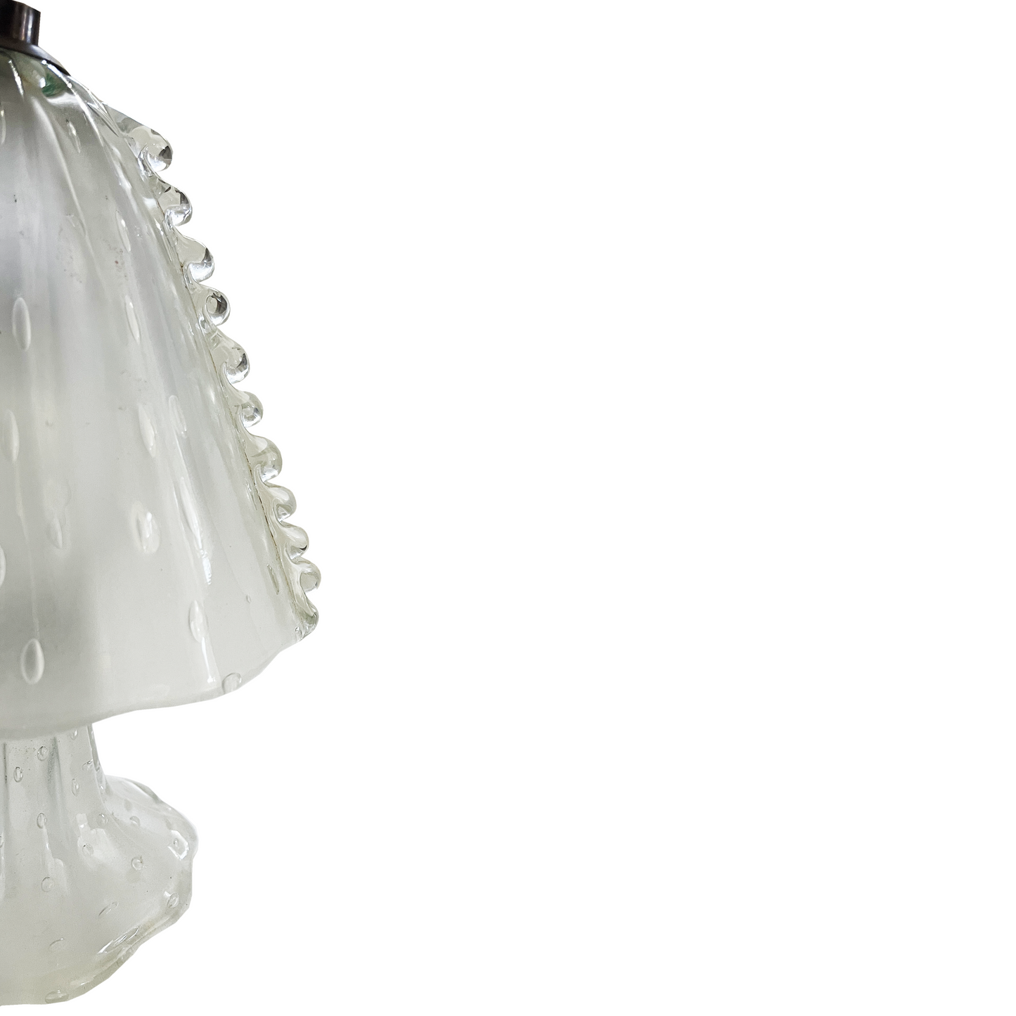 Frosted Bullicante Murano Glass Table Light by Baroiver Toso - close up