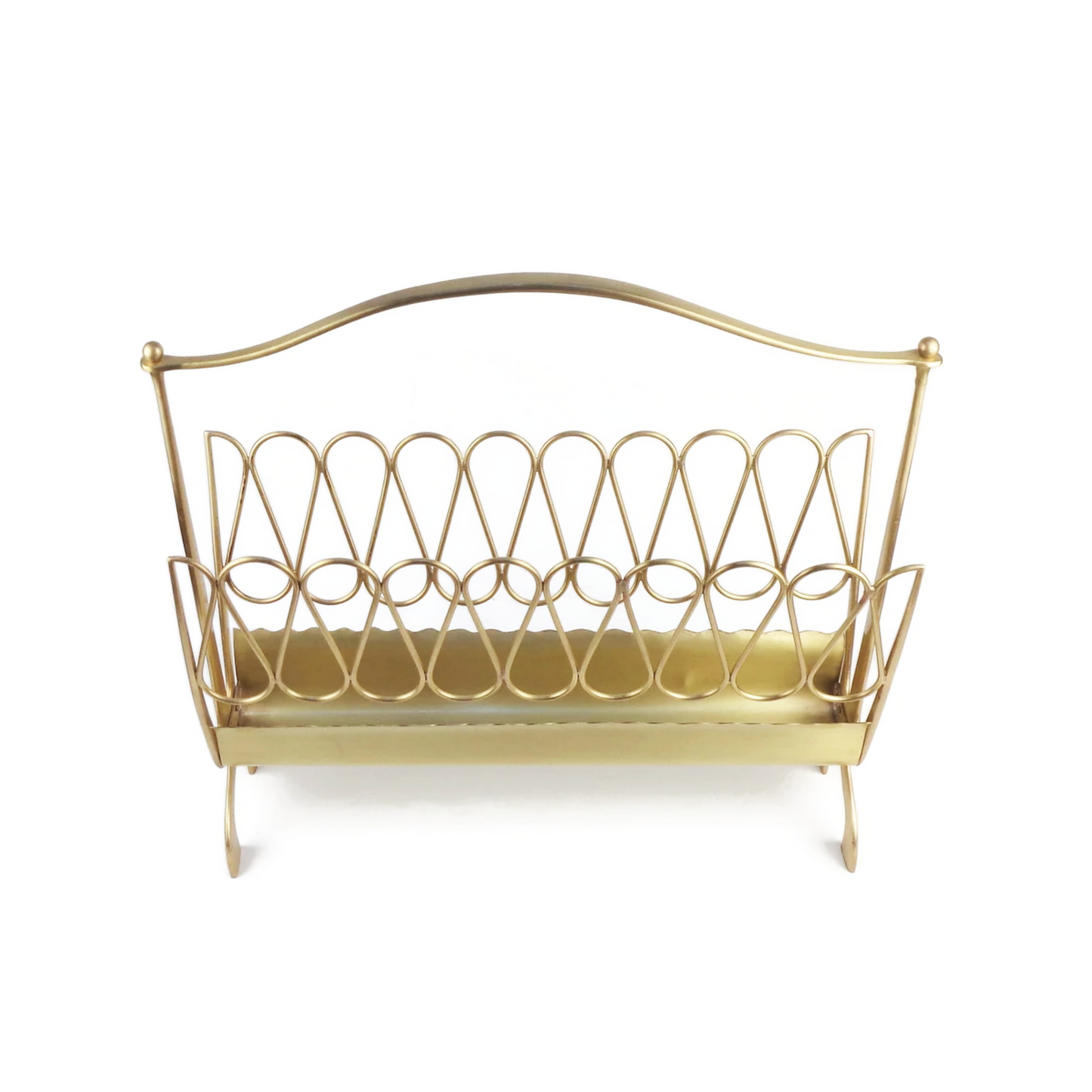 1950's Looped Brass Magazine Rack