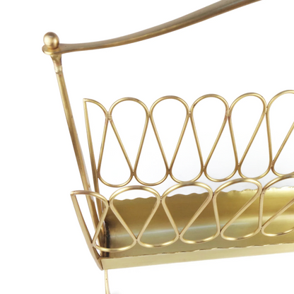 1950's Looped Brass Magazine Rack