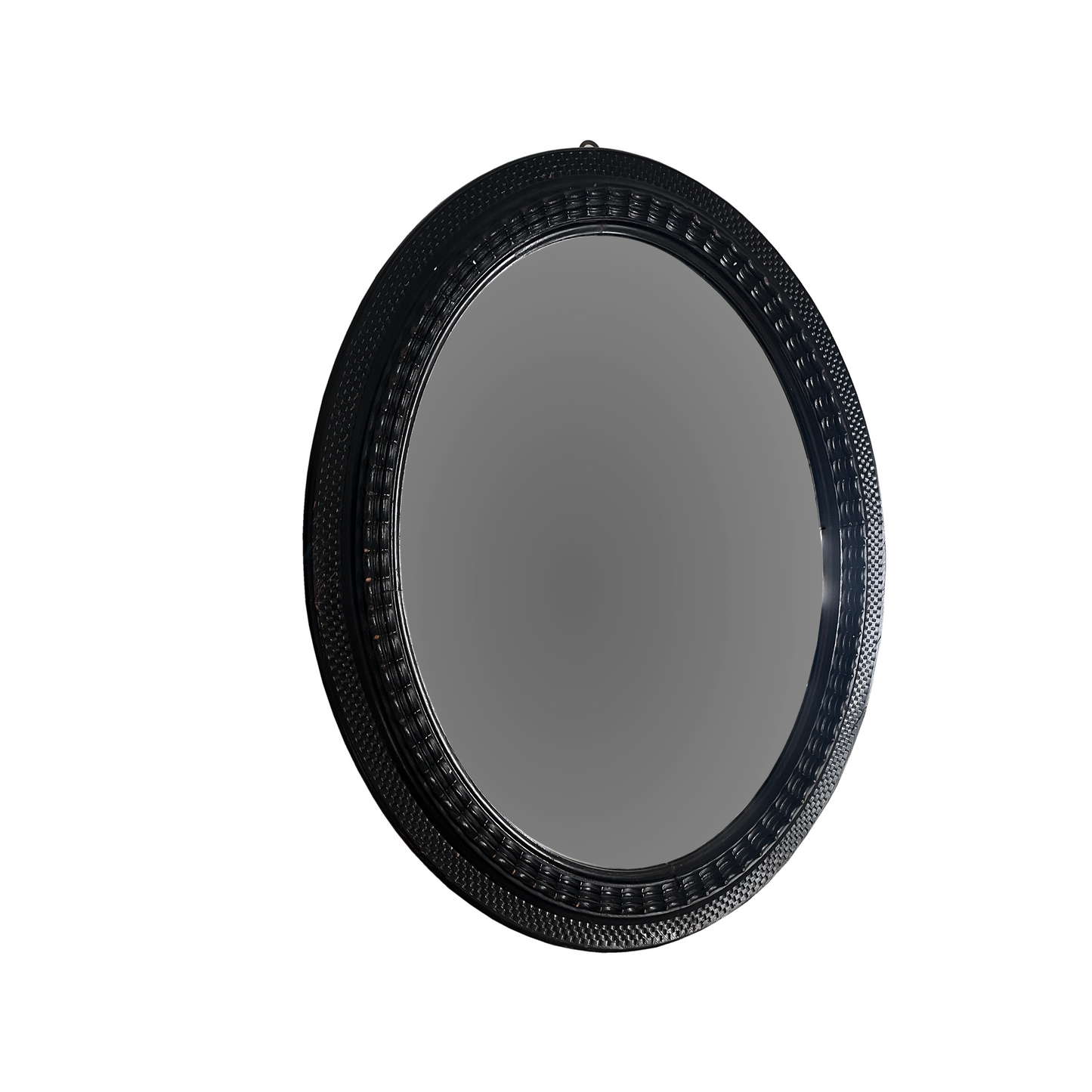 Side view showing inverted profile of 1930s Italian oval mirror frame