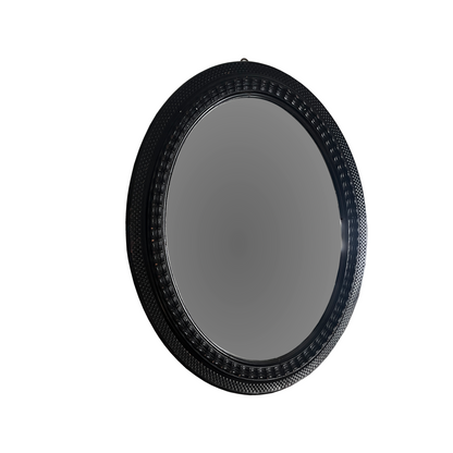 Side view showing inverted profile of 1930s Italian oval mirror frame