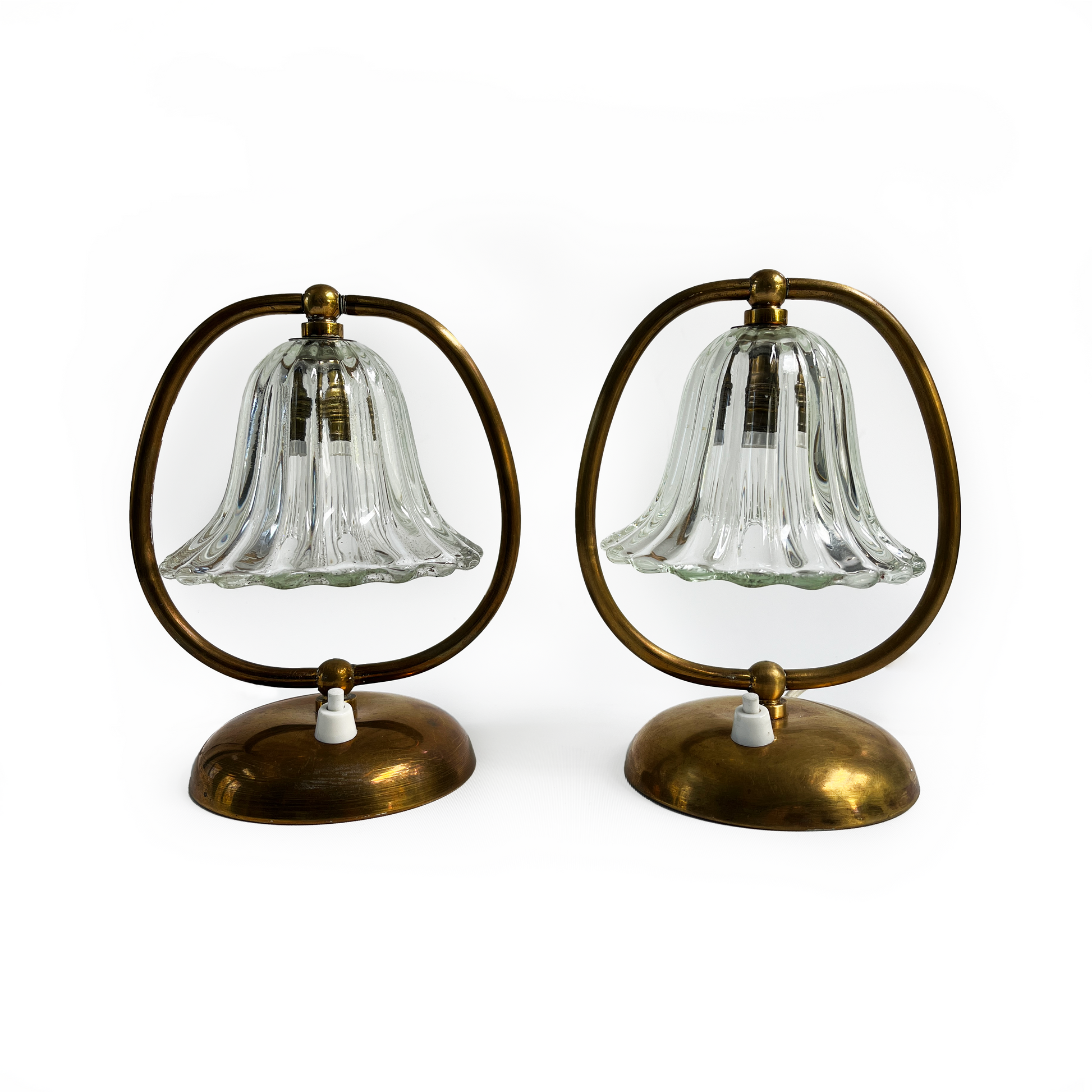 Brass and Murano Glass Table Lamp
