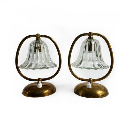 Brass and Murano Glass Table Lamp