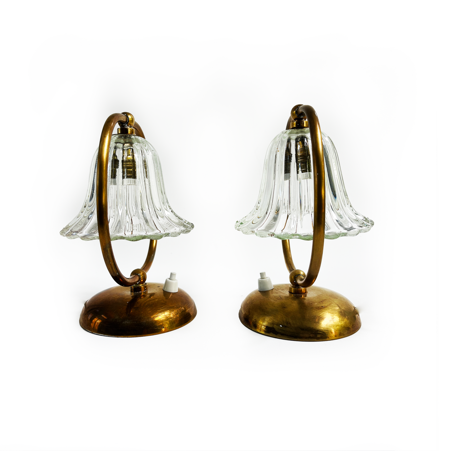 Brass and Murano Glass Table Lamp - detail view