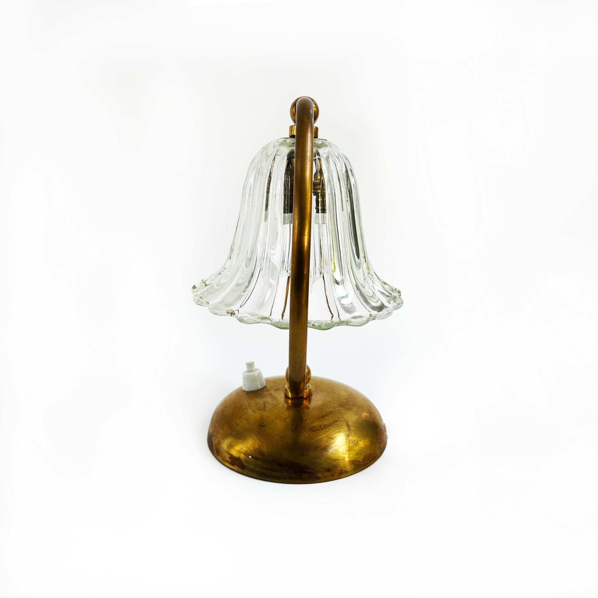 Brass and Murano Glass Table Lamp - close up