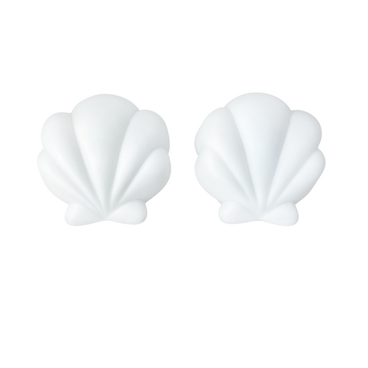 A Pair of Vintage Opaline Glass Shell Sconces