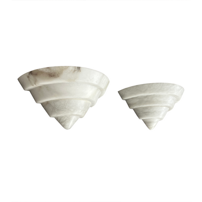 Close-up of natural veining and translucent alabaster on French Art Deco wall light