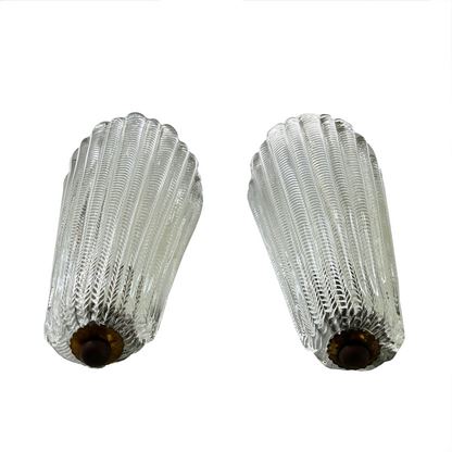 Pair of Vintage Art Deco Murano Glass Sconces