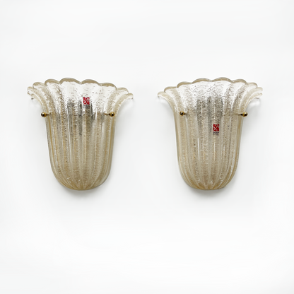 Pair of Barovier & Toso Glass Wall Lights