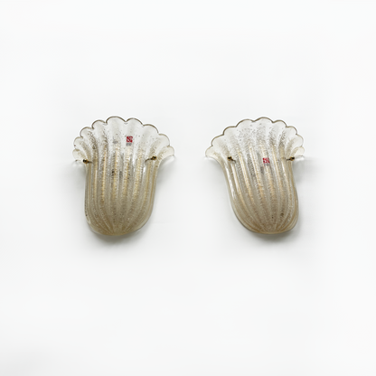 Pair of Barovier & Toso Glass Wall Lights