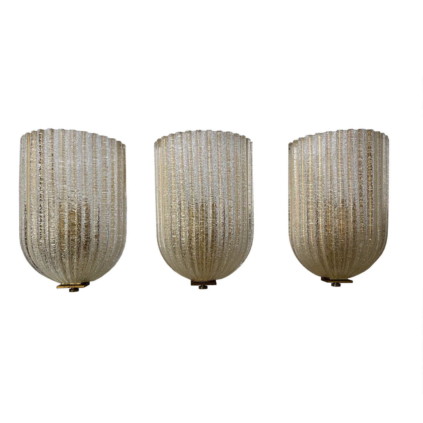 Fluted Barovier Toso Wall Sconces with 24kt Gold - 3 Available