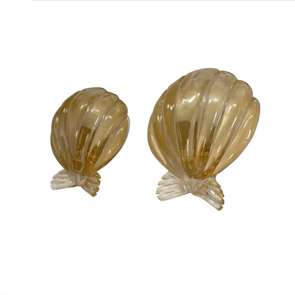 Pair of Murano Glass Shell Sconces by Seguso