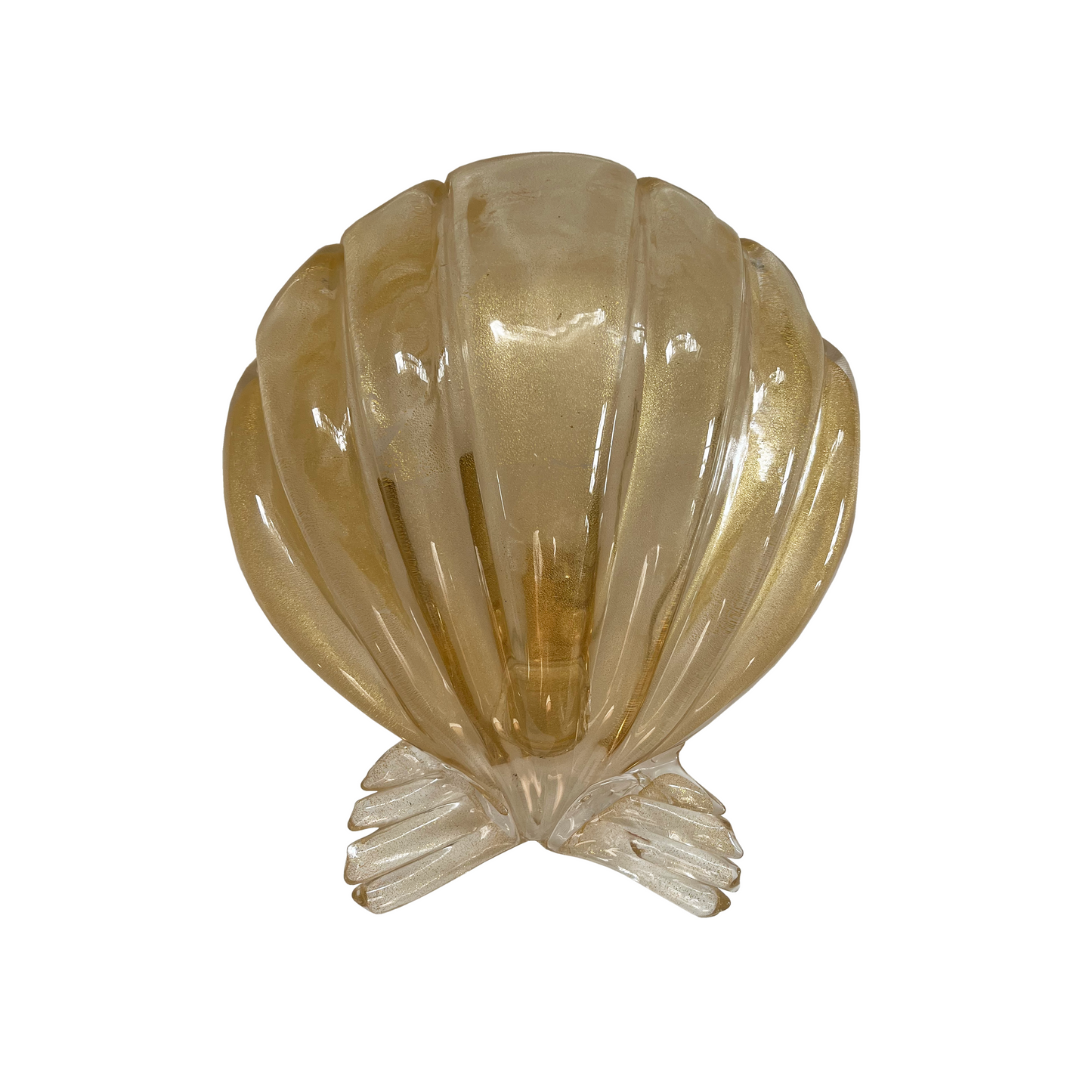 Pair of Murano Glass Shell Sconces by Seguso