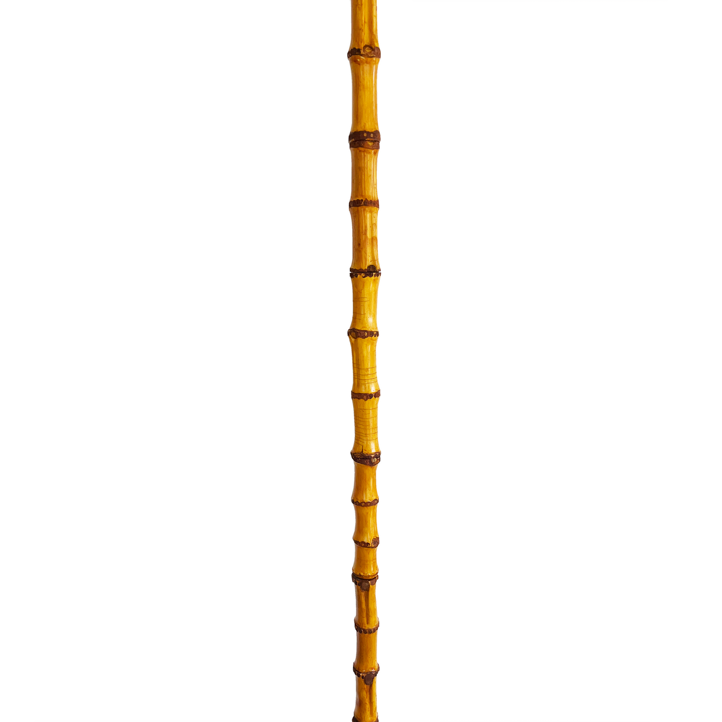 Bamboo and Brass Floor Lamp with Concical Linen Shade