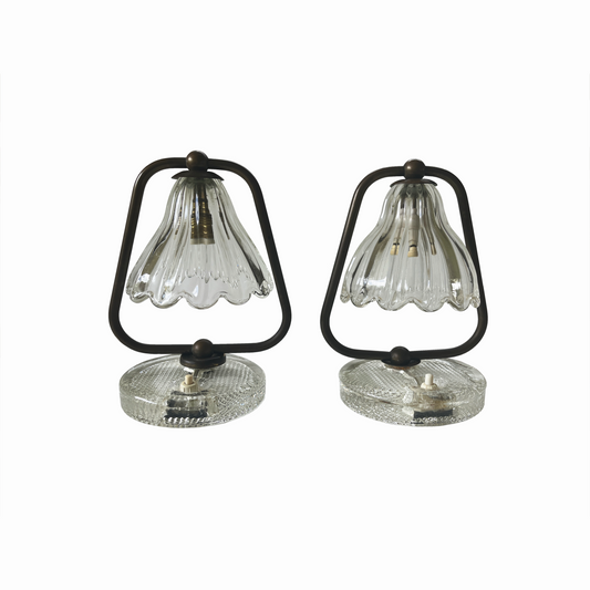 Pair of Bell Shaped Table Lamps by Ercole Barovier