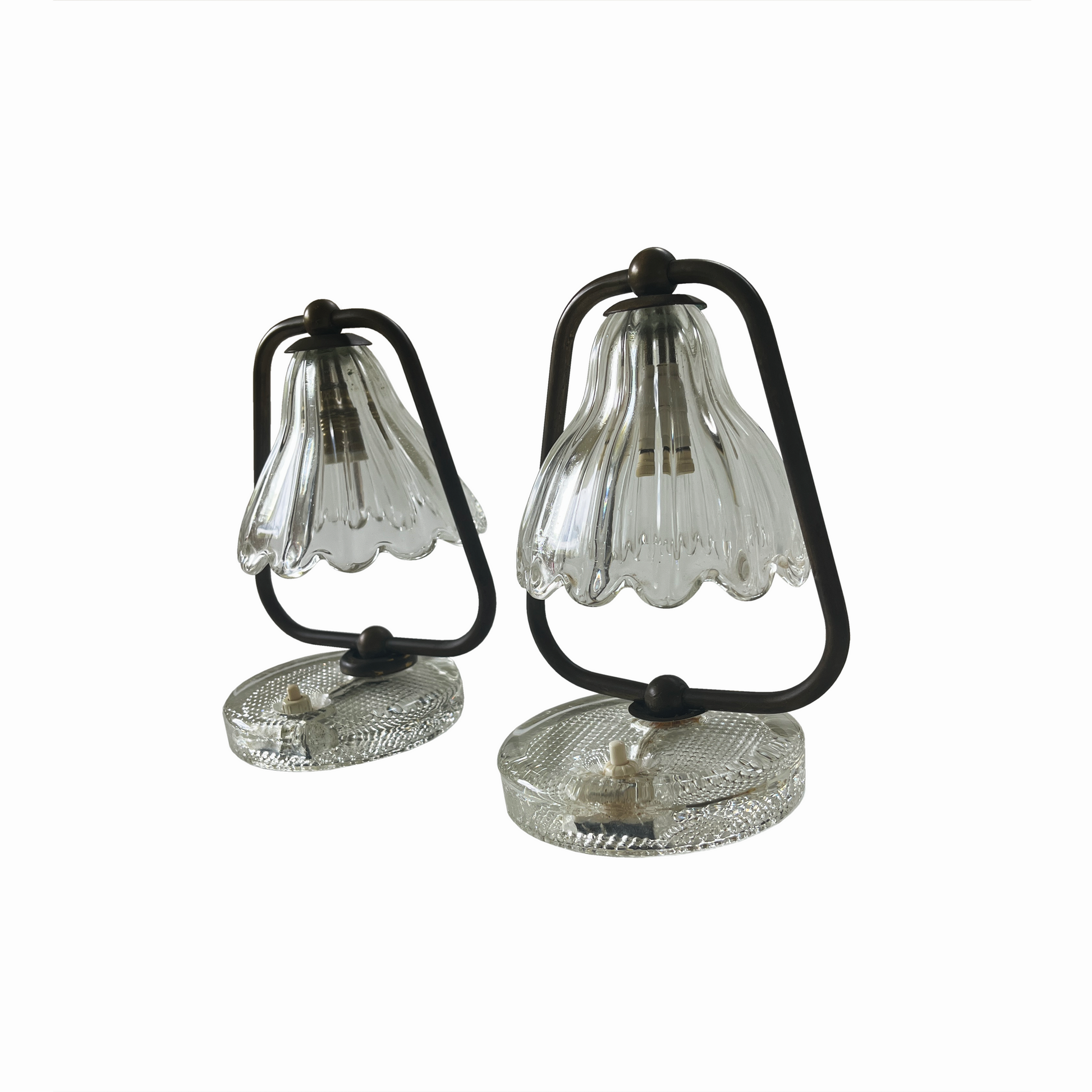 Pair of Bell Shaped Table Lamps by Ercole Barovier - detail view
