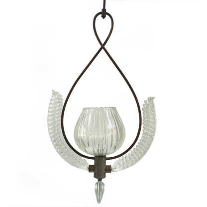 Art Deco Barovier & Toso Murano Glass Pendant Light - alternate angle