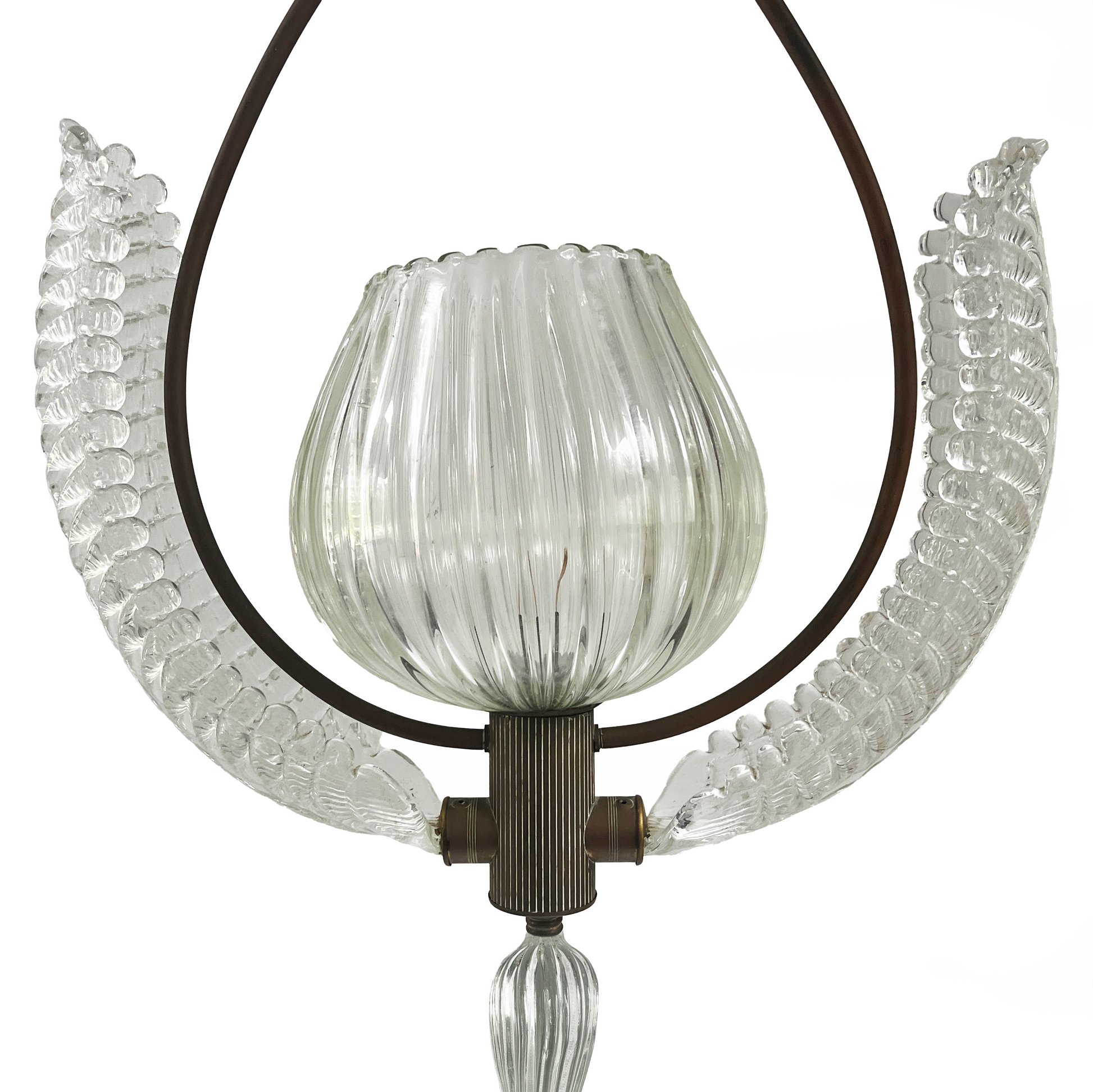 Art Deco Barovier & Toso Murano Glass Pendant Light - detail view