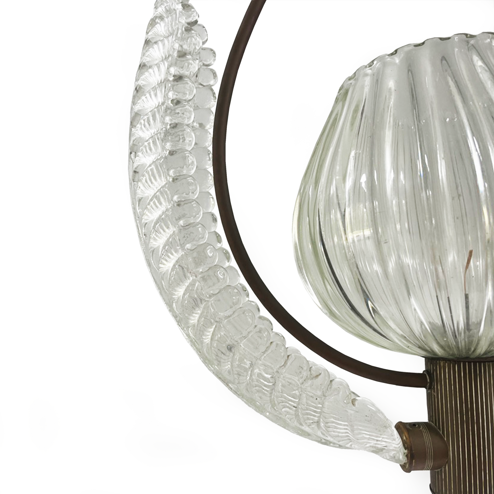 Art Deco Barovier & Toso Murano Glass Pendant Light - close up